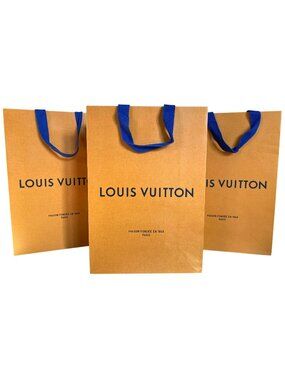 Authentic LOUIS VUITTON LV Shopper Paper Bag Tote Bags 14x9.75x4.375" SET of 3!
